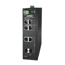 Industrial GbE PoE Switch w/12~56VDC Input 2 x 90W GbE UPoE, 2*GbE RJ45, 2*GbE SFP