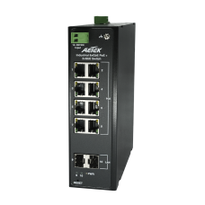 GbE Industrial PoE Switch w/12~56VDC Input
8*30W GbE PoE, 2*GbE SFP
Total power budget: 80W for 12V
