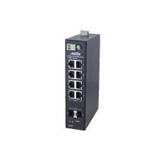 GbE Industrial switch\n8*30W PoE, 2*SFP\nTotal power budget: 240W\n12KV PoE surge protection\nOperating